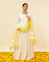 Peach Cream Sequined Anarkali Suit